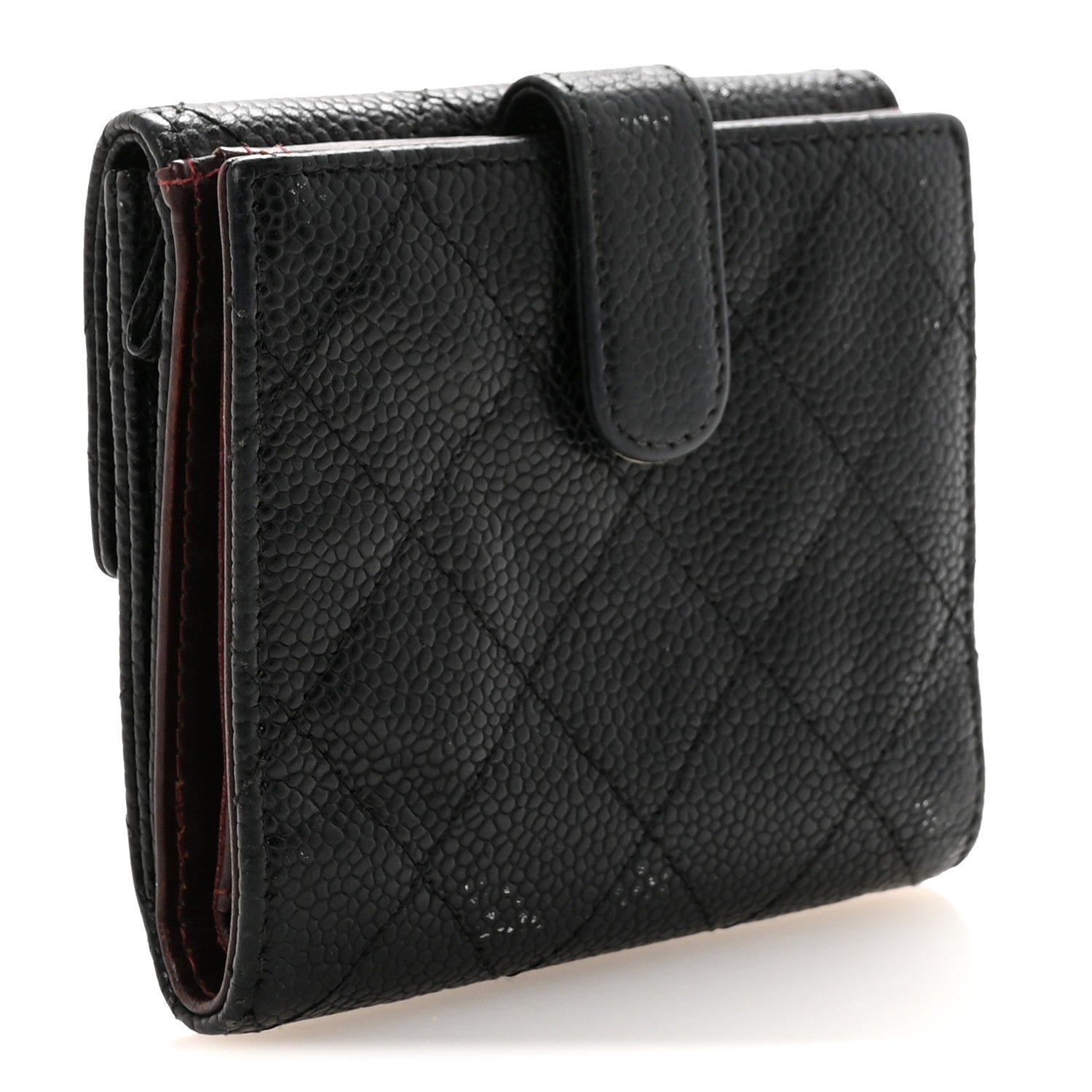 Chanel Caviar Quilted Compact French Flap Wallet Black 3 of 8