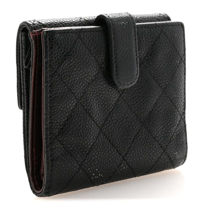 Chanel Caviar Quilted Compact French Flap Wallet Black 3 of 8