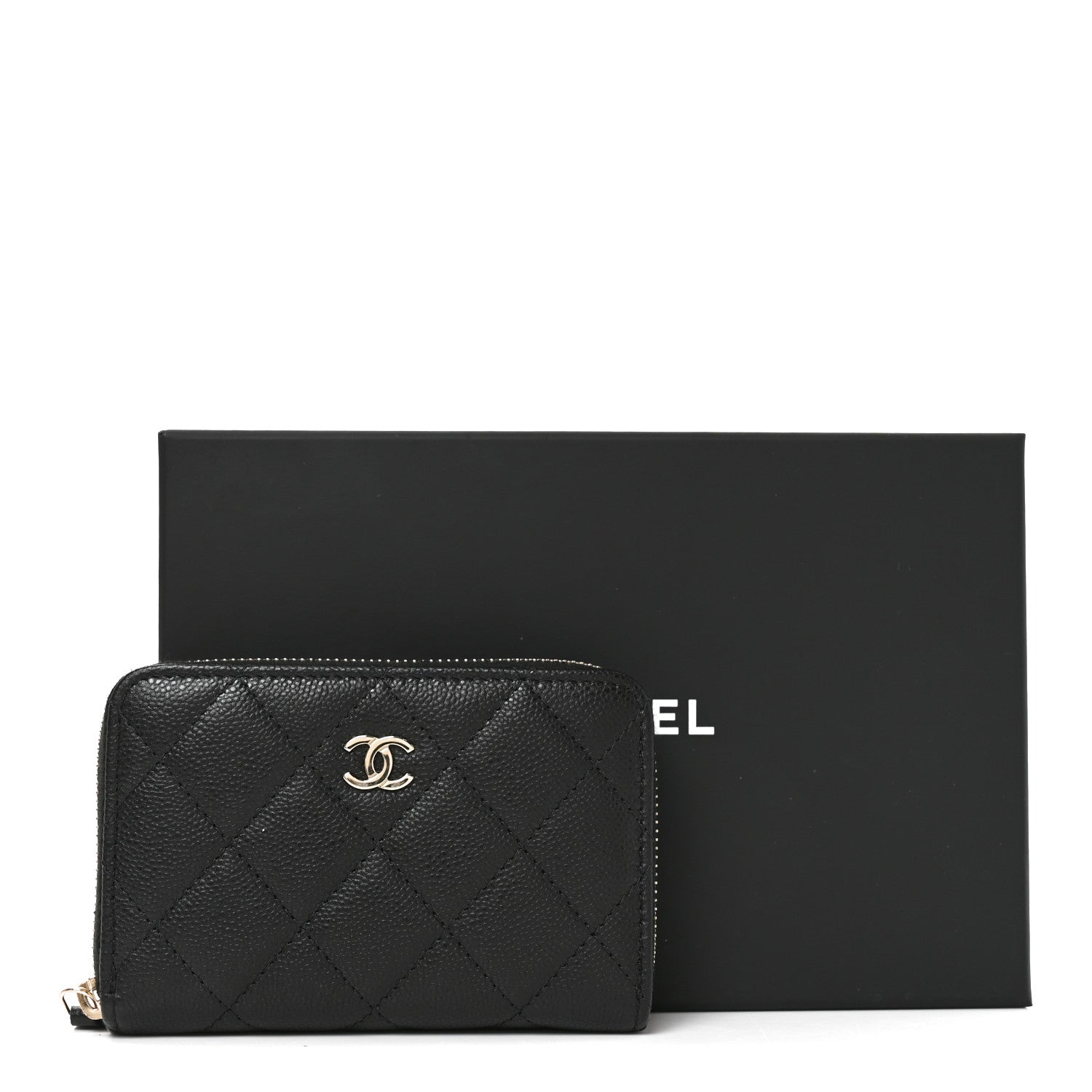 Chanel Caviar Quilted Zip Coin Purse Black 8 of 8