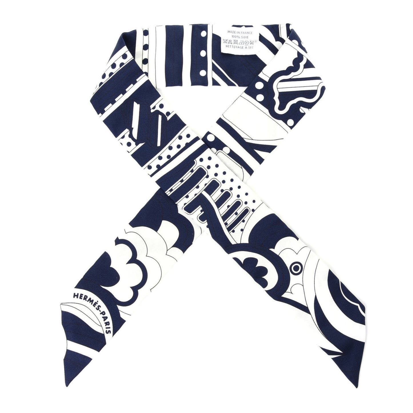 Silk Faubourg Rainbow Twilly Marine Blanc