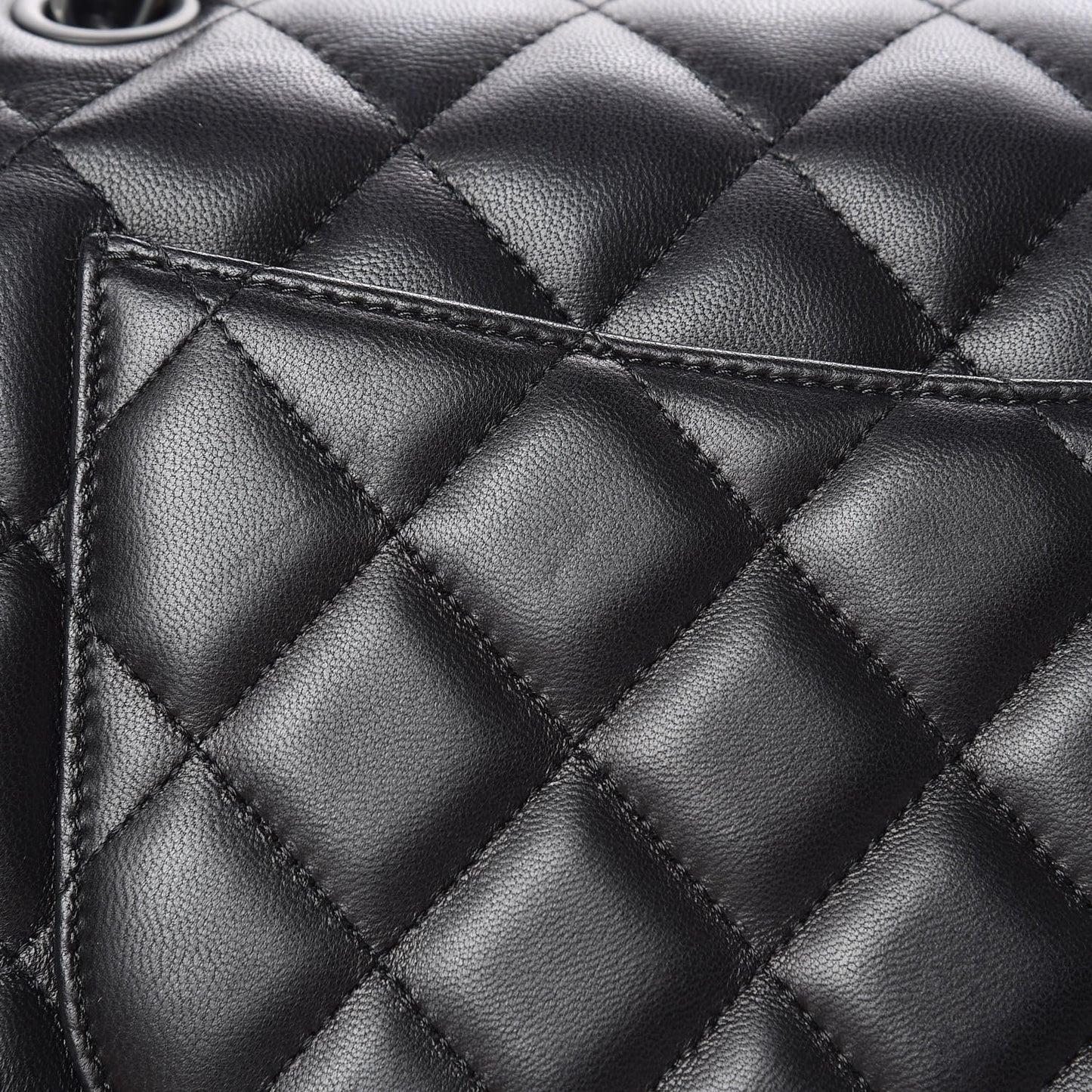 Lambskin Quilted Jumbo Double Flap So Black