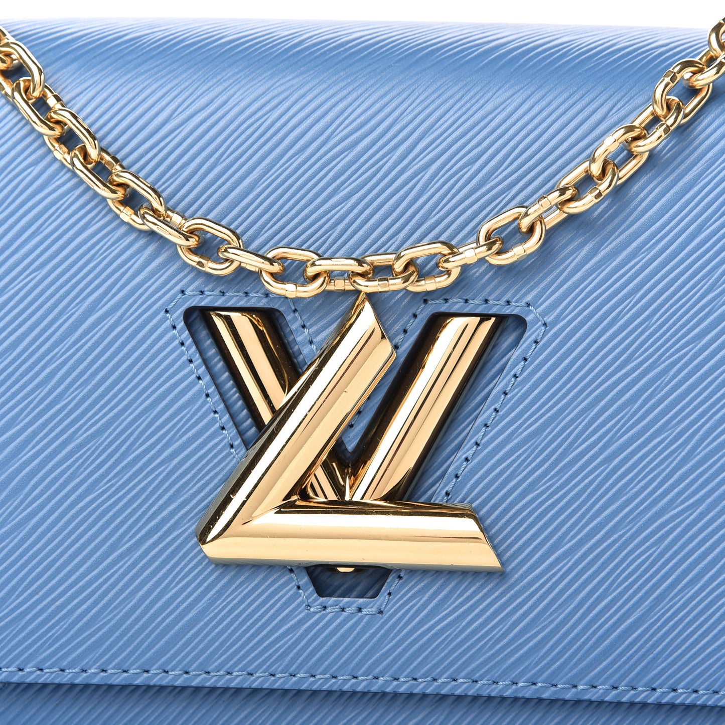 Epi Twist Shoulder Bag MM Blue Jean