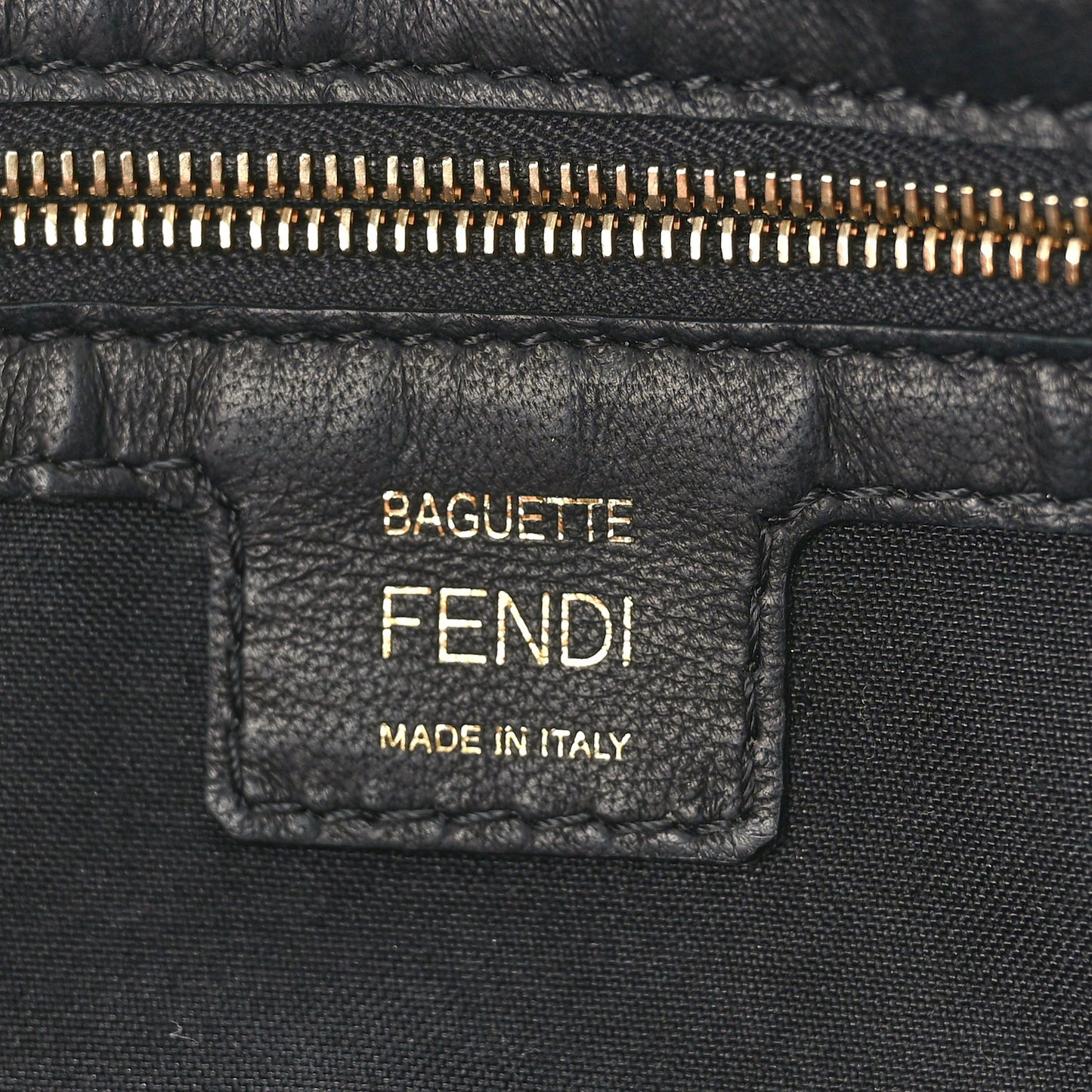 Nappa FF 1974 Embossed Baguette Black