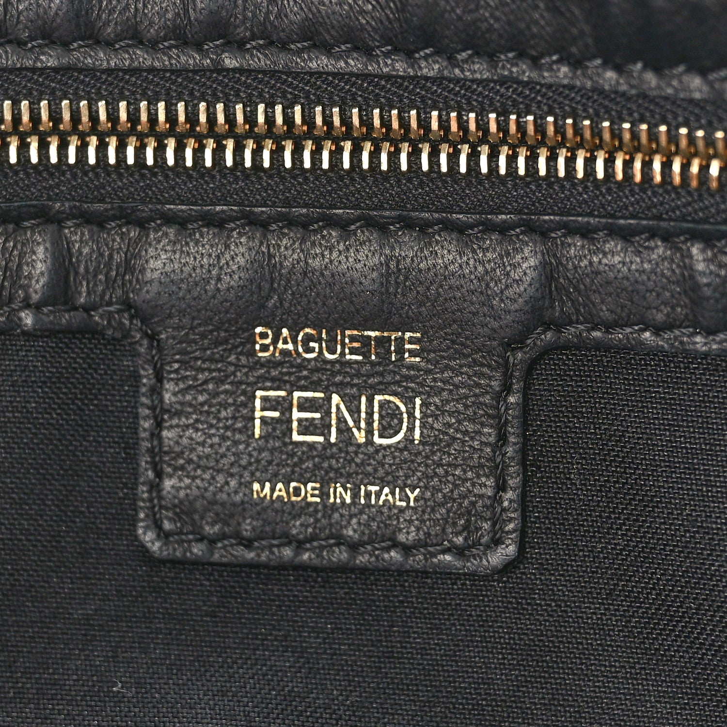 Fendi Nappa FF 1974 Embossed Baguette Black 6 of 10