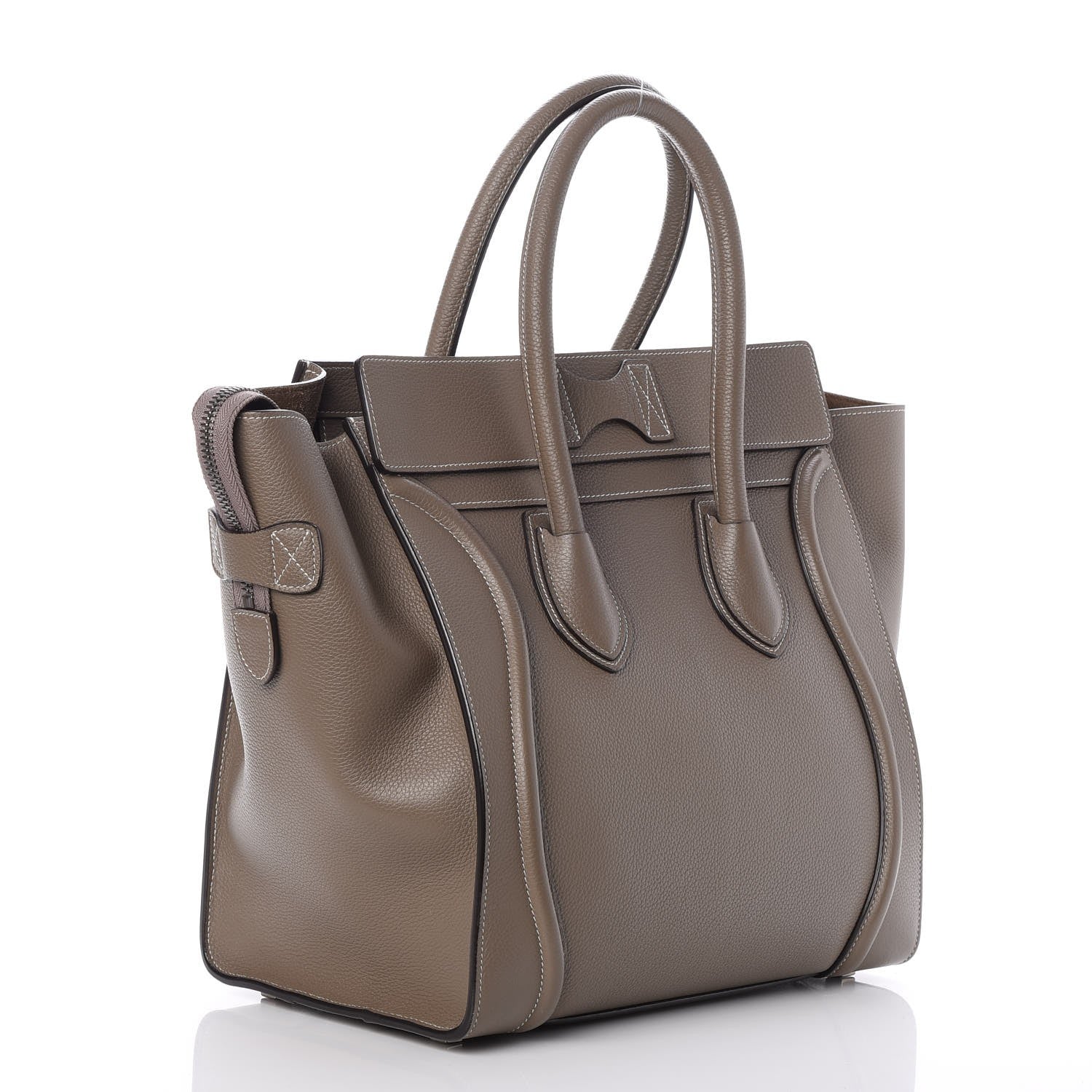 Celine Drummed Calfskin Mini Luggage Souris 3 of 7