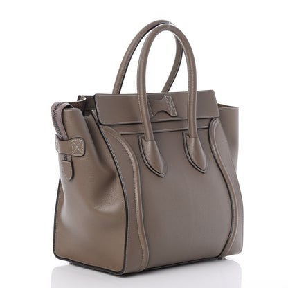 Celine Drummed Calfskin Mini Luggage Souris 3 of 7