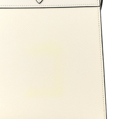 Prada Saffiano City Calfskin Bibliothèque Top Handle White 10 of 10