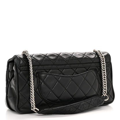 Chanel Lambskin Quilted Jumbo Icons Secret Label Flap Black 3 of 16