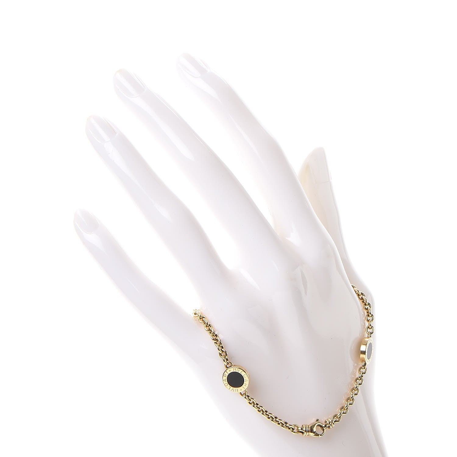 Bulgari 18K Yellow Gold Onyx BVLGARI BVLGARI Station Bracelet 2 of 7