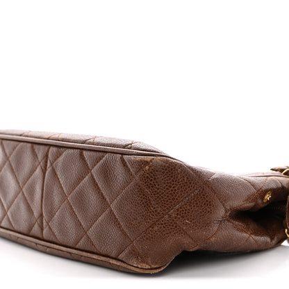 Chanel Caviar Quilted Shoulder Bag Brown 10 of 16