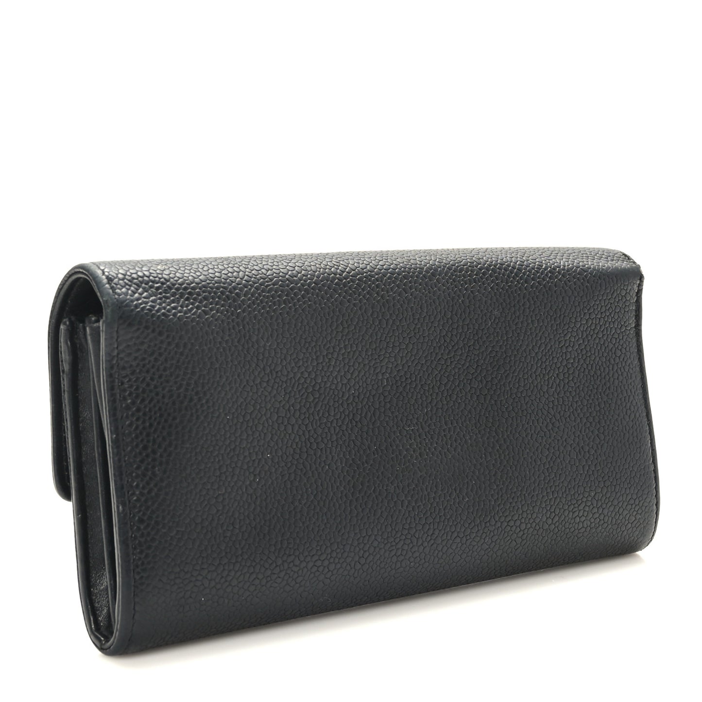 Caviar Timeless CC Large Gusset Flap Wallet Black