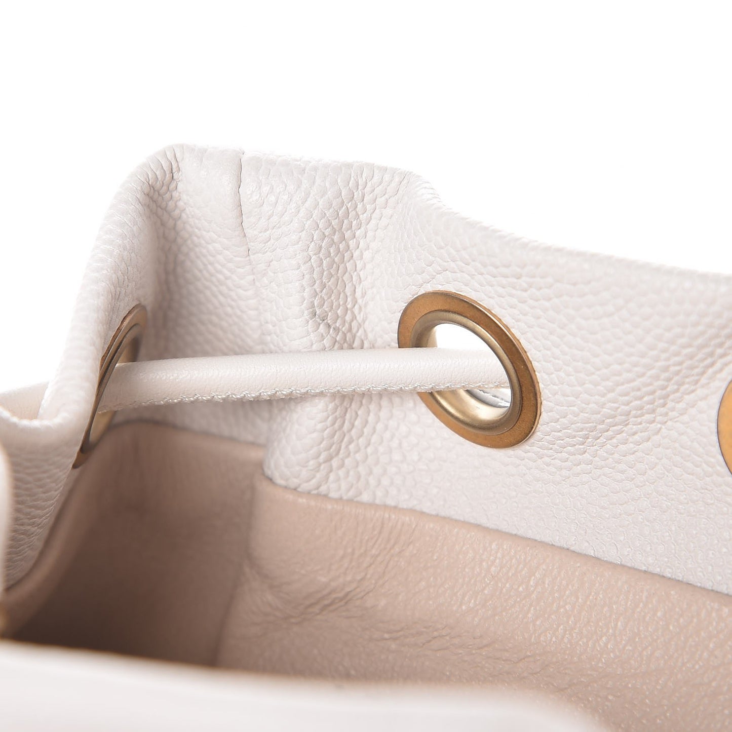 Caviar Quilted Filigree Backpack White
