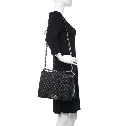 Chanel Calfskin Quilted Large Boy Flap Black 2 of 13