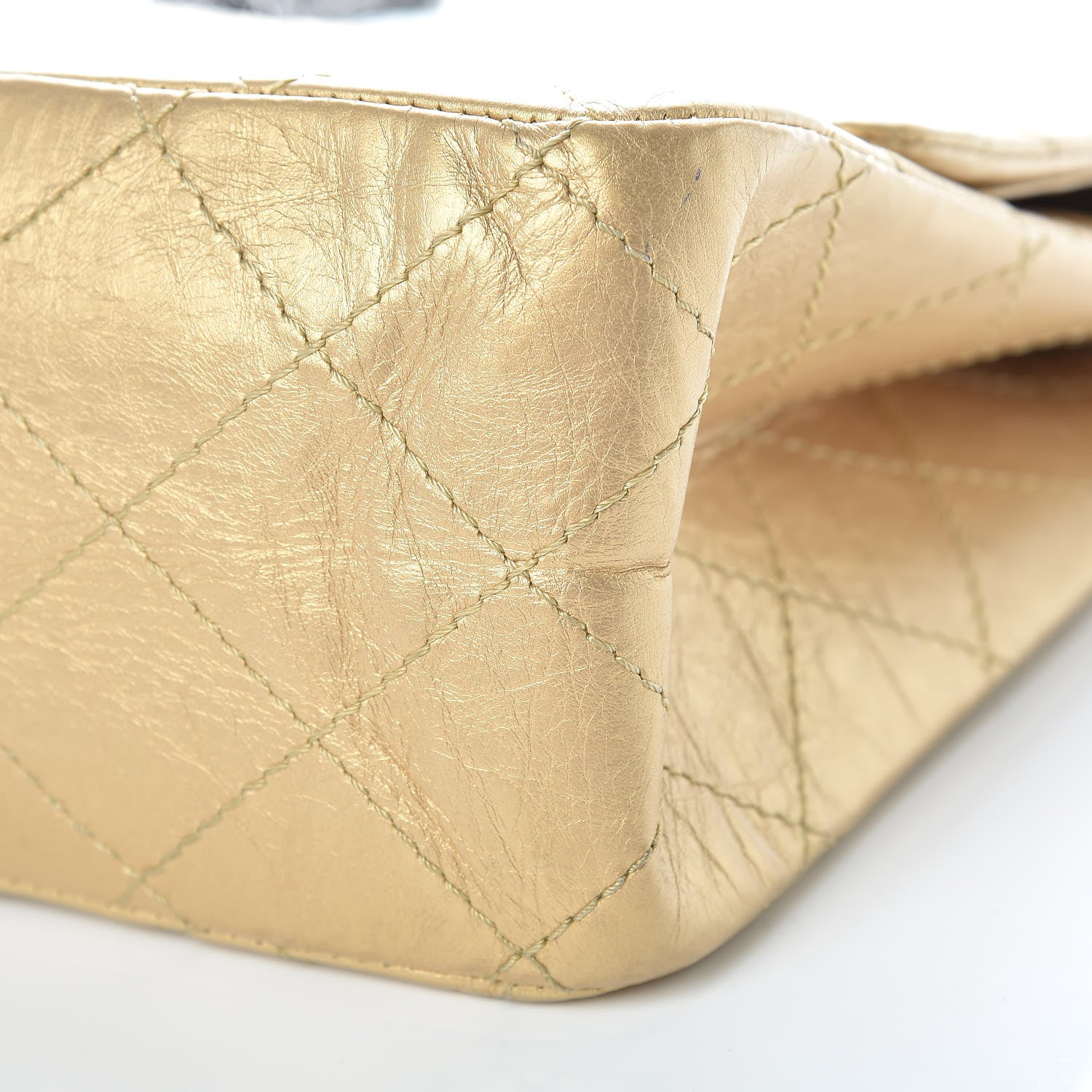 Chanel Metallic Aged Calfskin Quilted 2.55 Reissue 227 Flap Gold 12 of 13