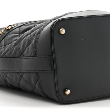 Chanel Caviar Lambskin Quilted Casual Style Hobo Black 10 of 13