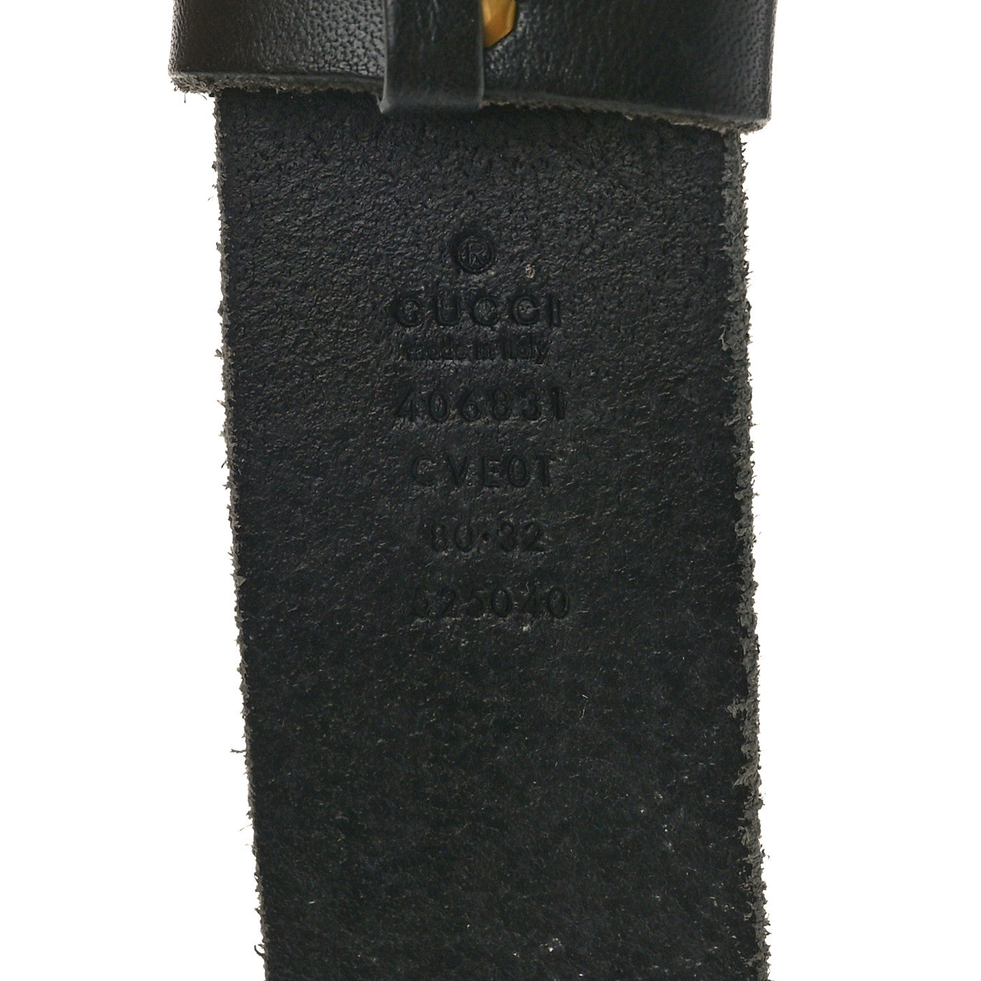 Gucci Textured Calfskin Double G 40mm Belt 80 32 Black 3 of 5
