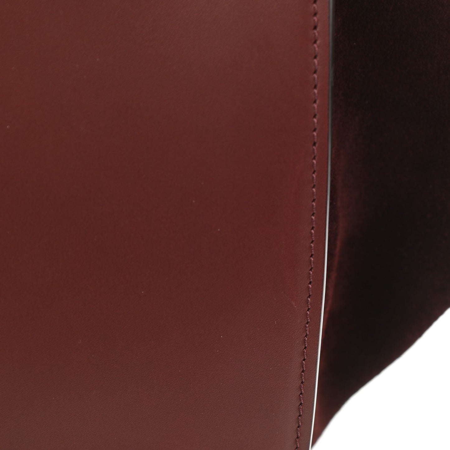 Smooth Calfskin Suede Medium Trapeze Burgundy