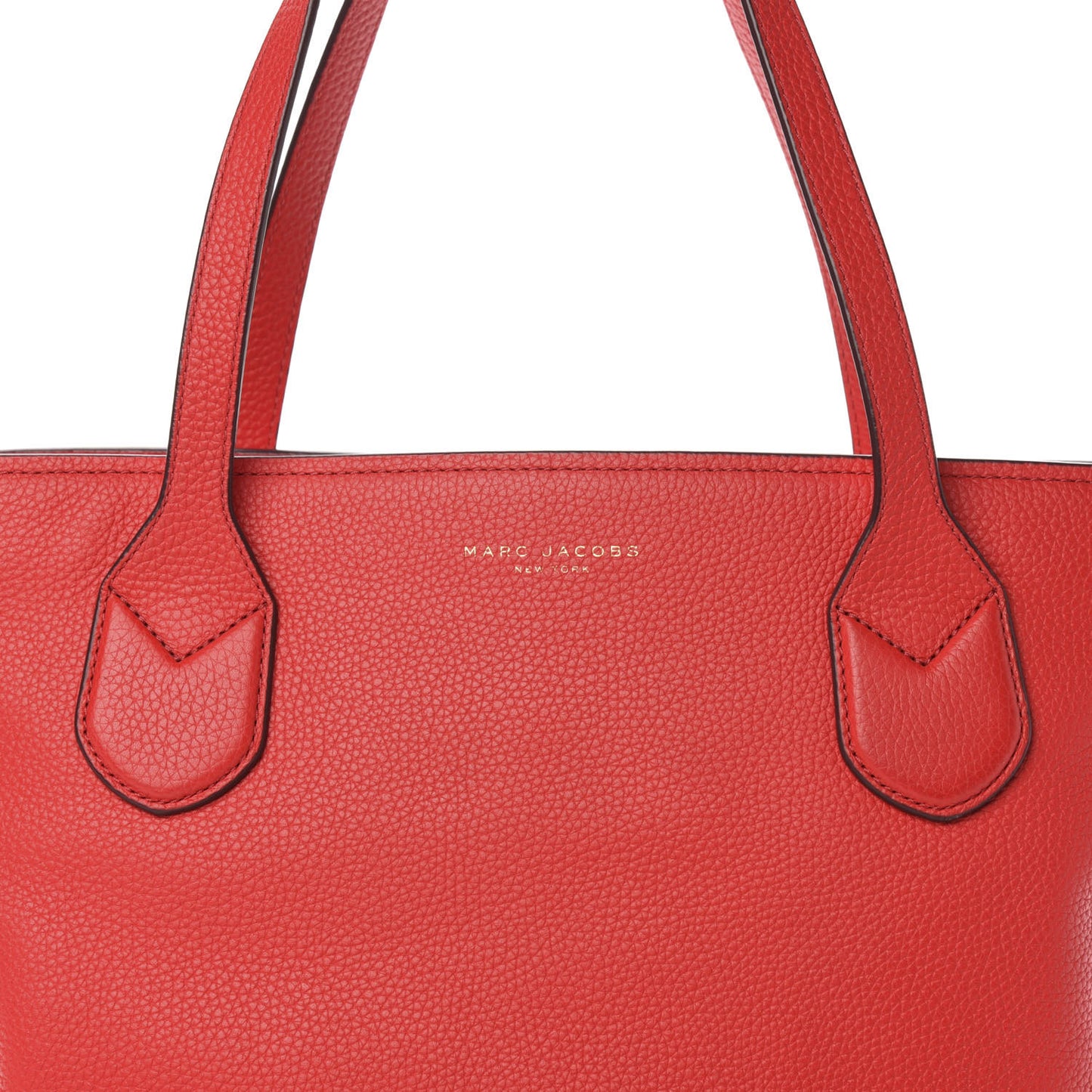 Pebbled Calfskin Shopping Tote Red