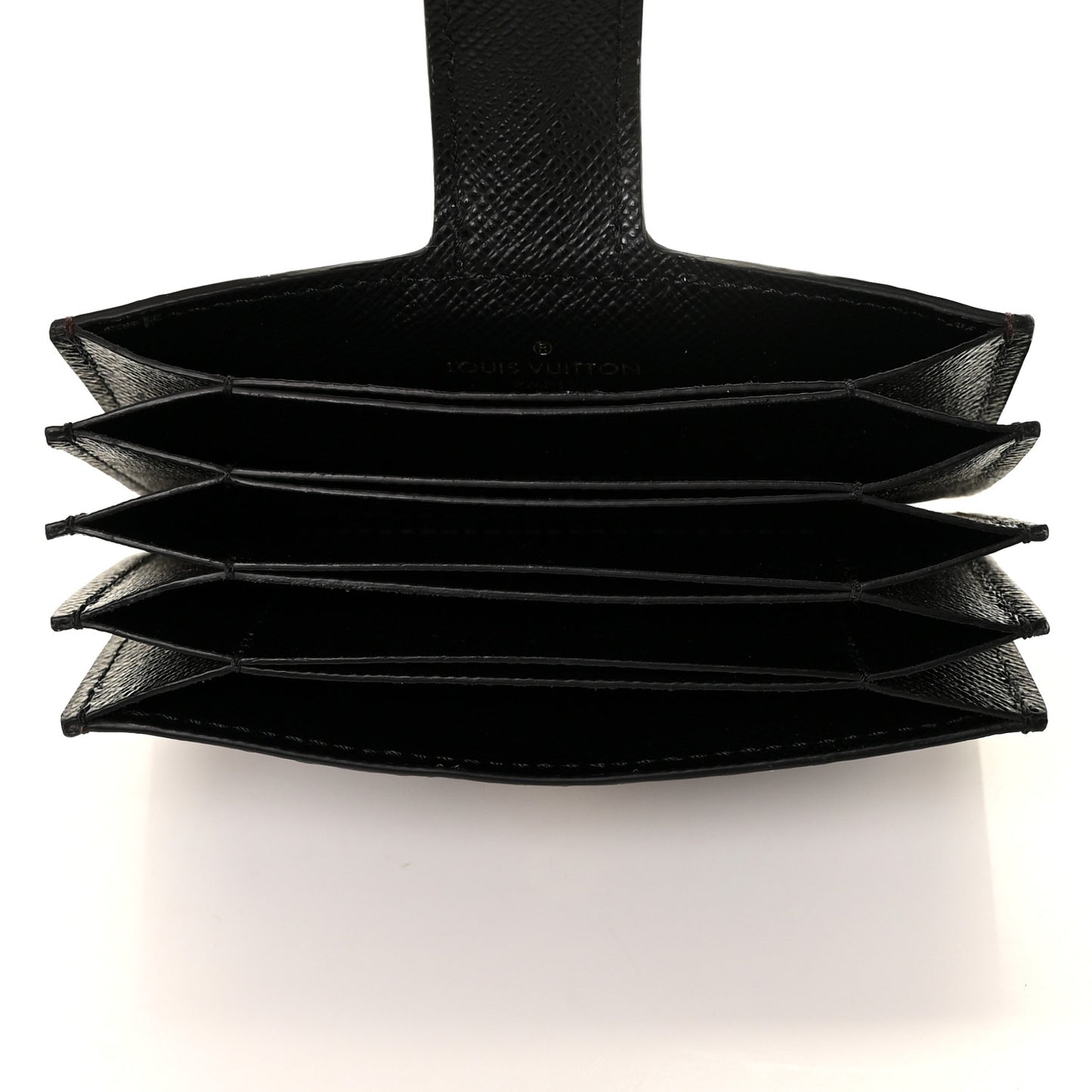 Monogram Gusset Card Holder Black