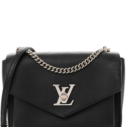 Louis Vuitton Soft Calfskin Mylockme Chain Bag BB Black 8 of 17