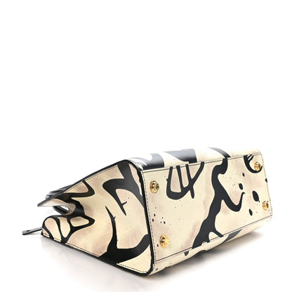 Louis Vuitton Calfskin Tribal City Steamer MM White Black 4 of 9