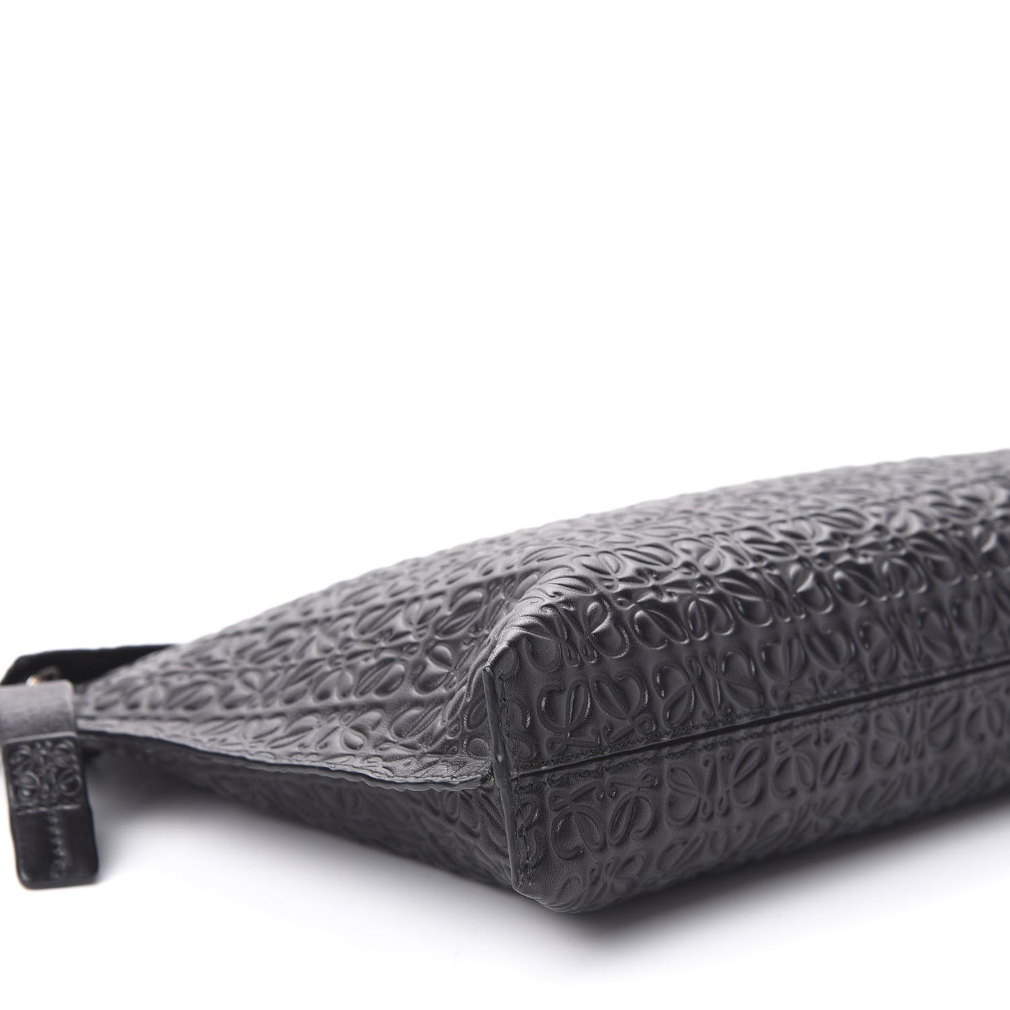 Calfskin Embossed Repeat T Pouch Black
