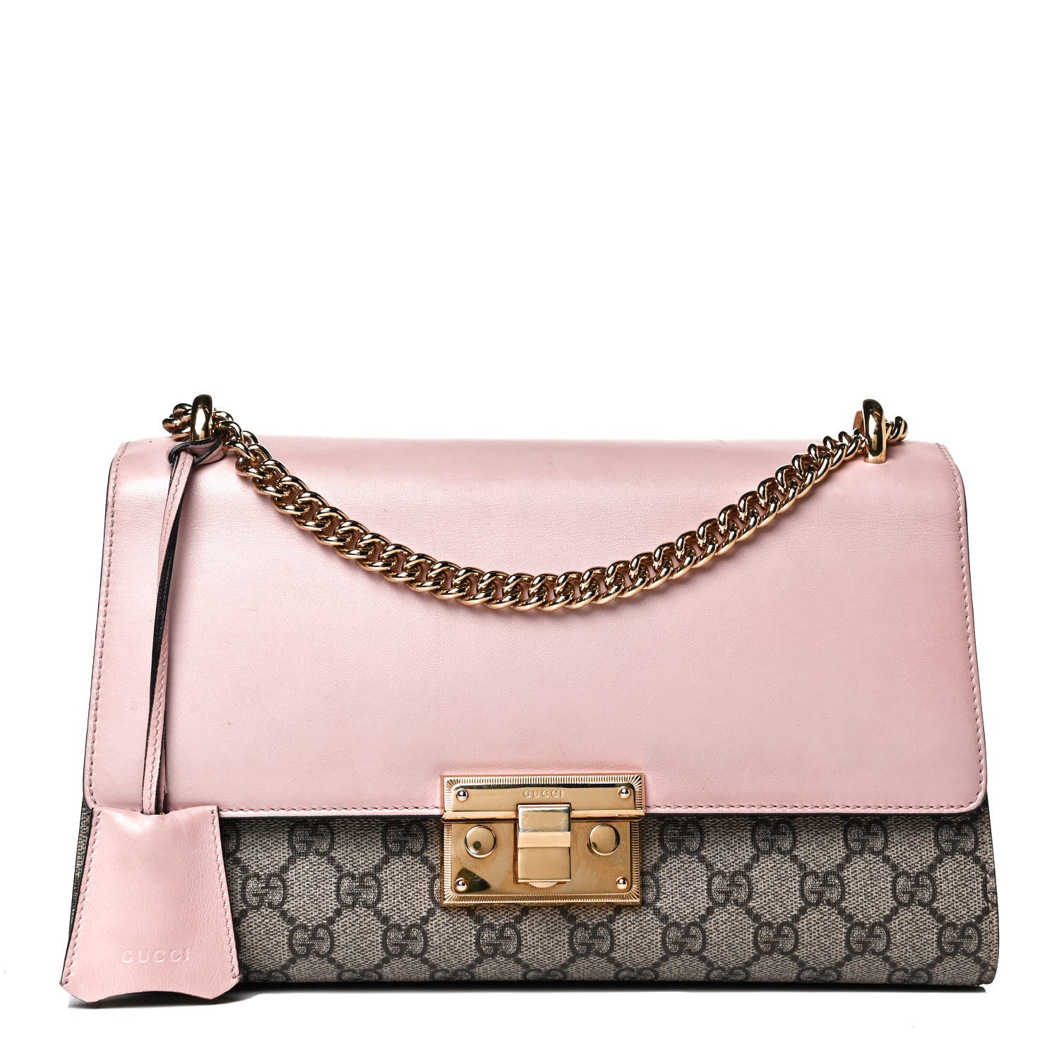 Gucci GG Supreme Monogram Calfskin Medium Padlock Shoulder Bag Beige Perfect Pink 1 of 19