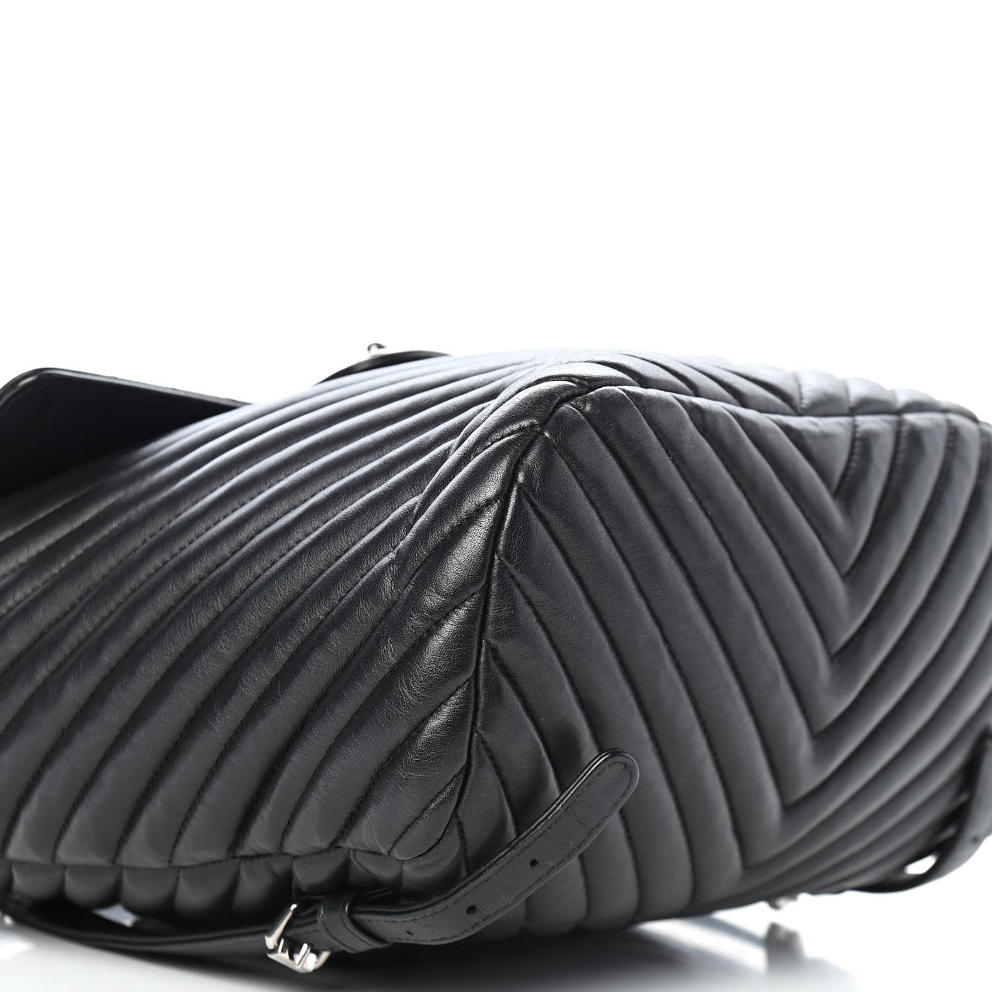Calfskin Chevron Quilted Large Urban Spirit Backpack Black
