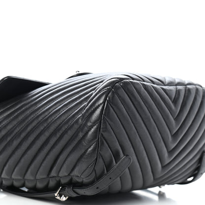 Chanel Calfskin Chevron Quilted Large Urban Spirit Backpack Black 8 of 9