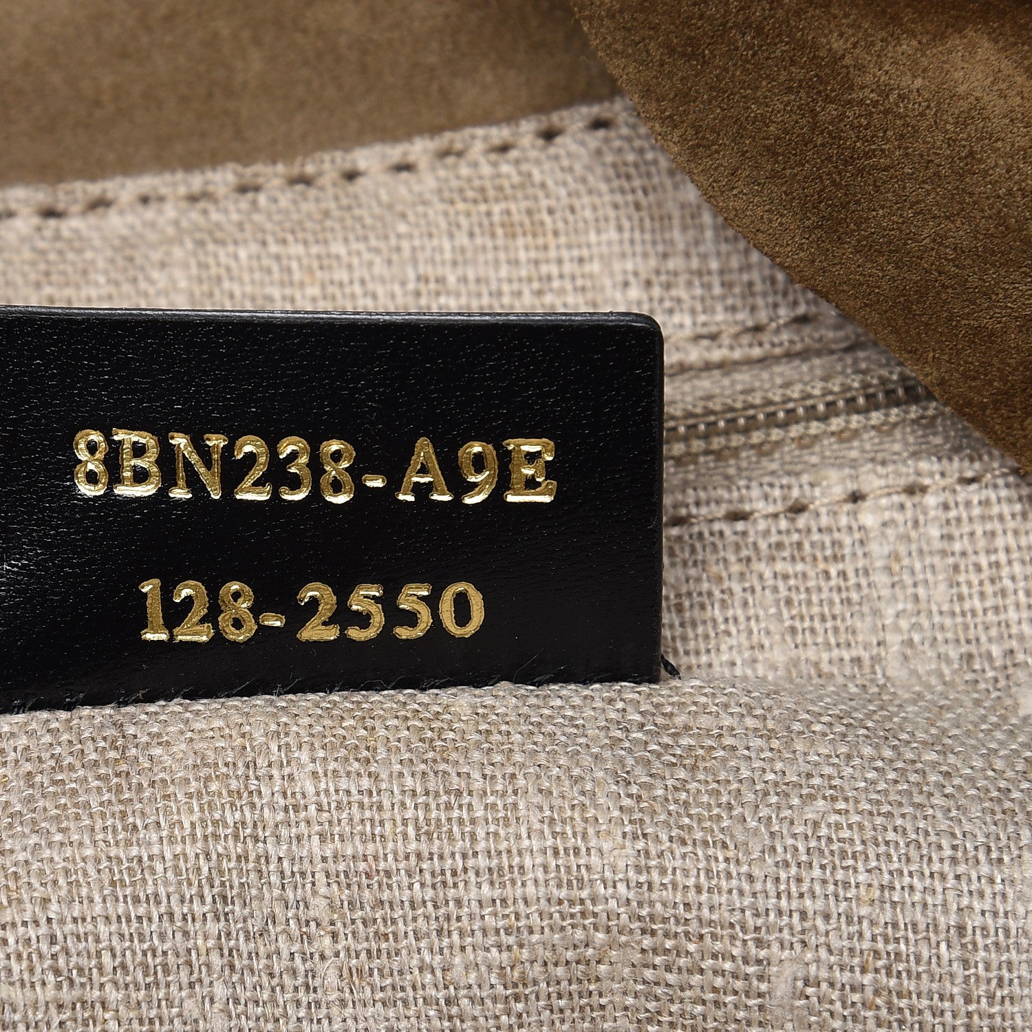 Fendi Calfskin Suede Perforated B Fab Drawstring Tote Cuoio Tobacco 7 of 8