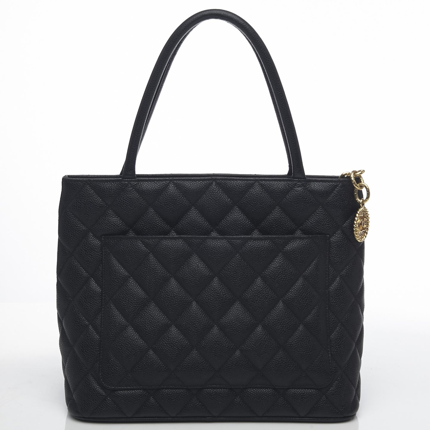 Caviar Quilted Medallion Tote Black