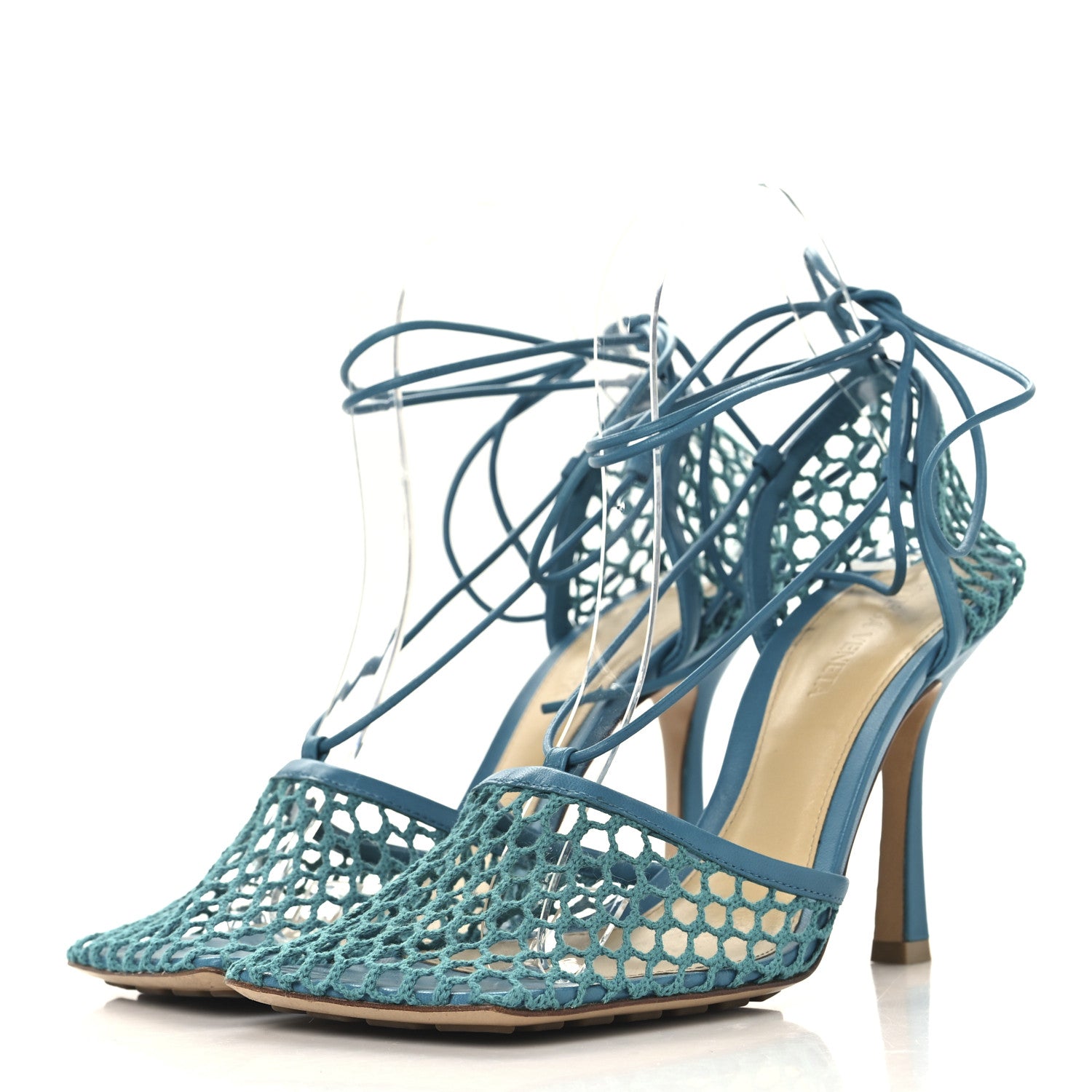 Bottega Veneta Mesh Nappa Stretch Ankle Tie 90mm Sandals 38 Blaster 4 of 9