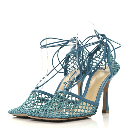 Bottega Veneta Mesh Nappa Stretch Ankle Tie 90mm Sandals 38 Blaster 4 of 9