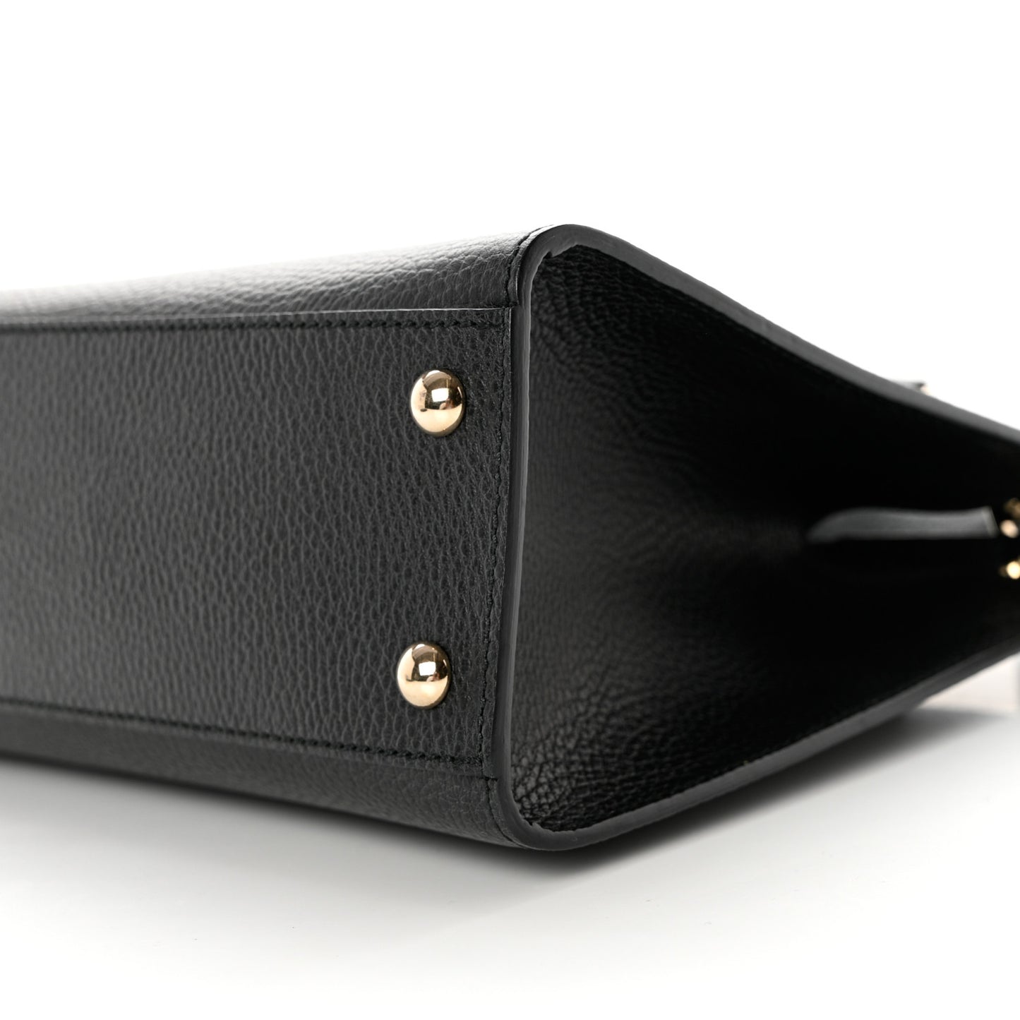 Pebbled Calfskin Medium Soho Top Handle Satchel Black