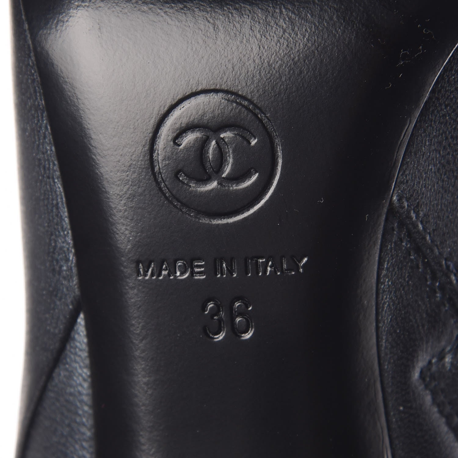 Chanel Lambskin CC Cap Toe High Boots 36 Pearly Black 8 of 10