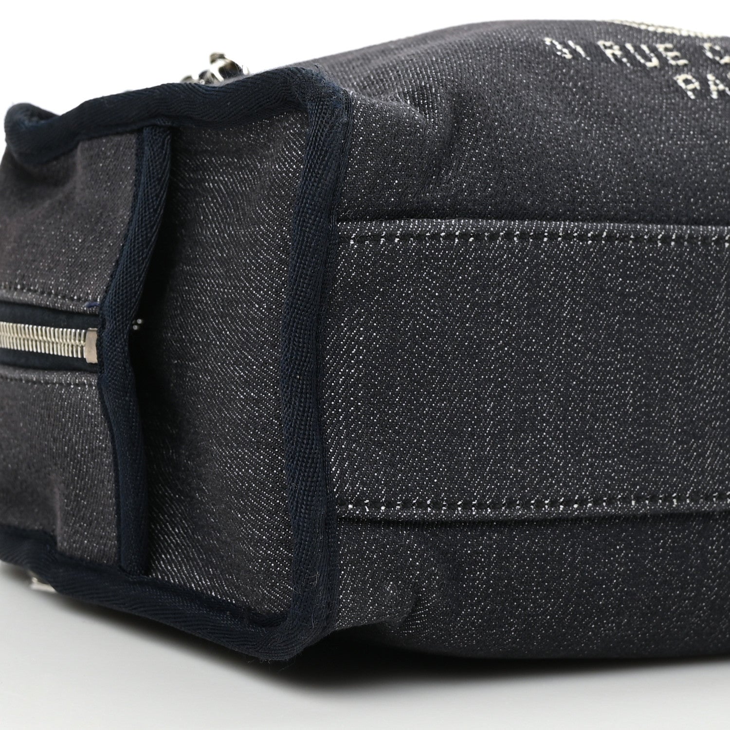 Chanel Denim Deauville Bowling Bag Dark Blue 6 of 8