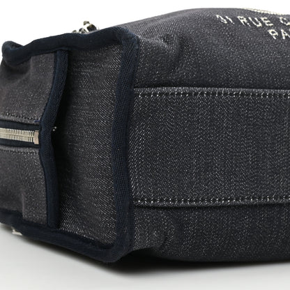Chanel Denim Deauville Bowling Bag Dark Blue 6 of 8