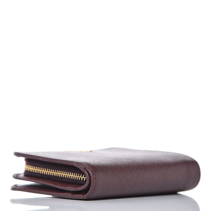 Prada Saffiano Metal Compact Wallet Granato 4 of 7