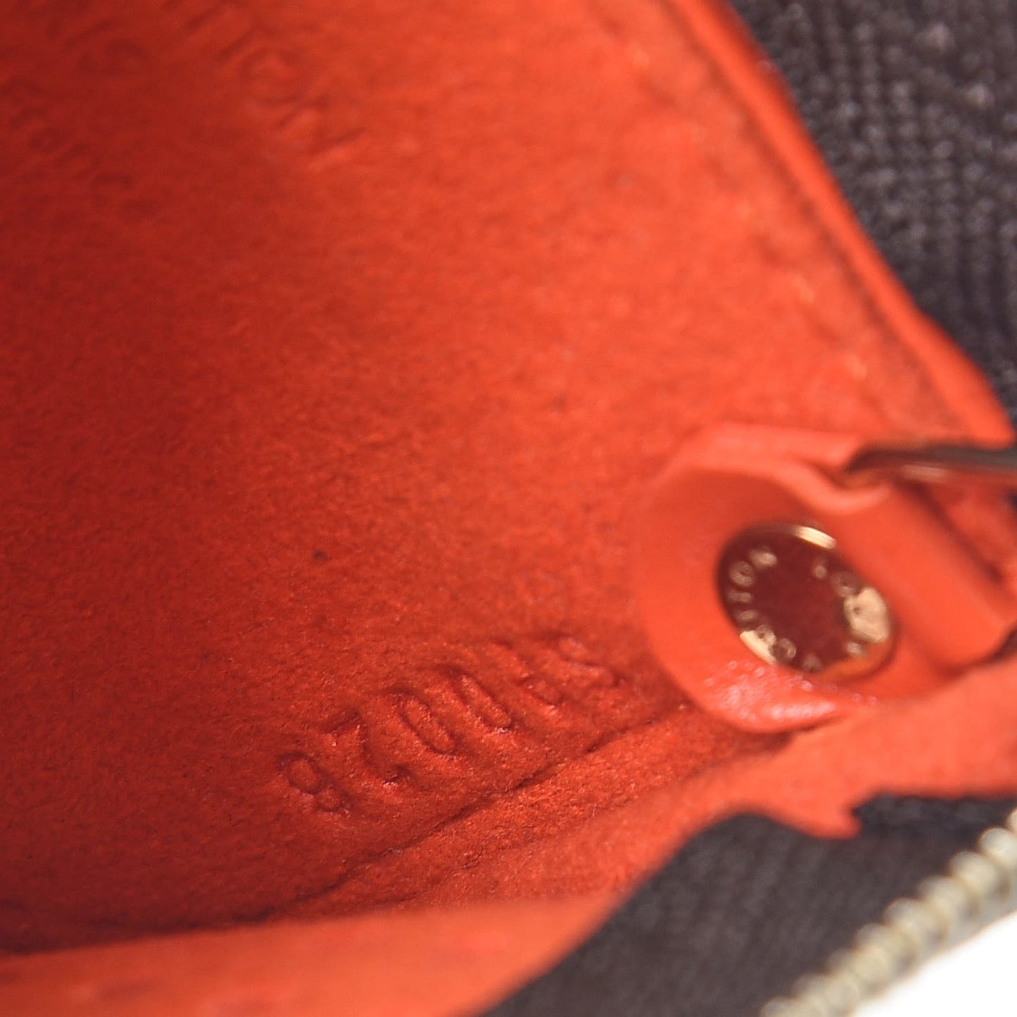 Monogram Perforated Key Pouch Orange