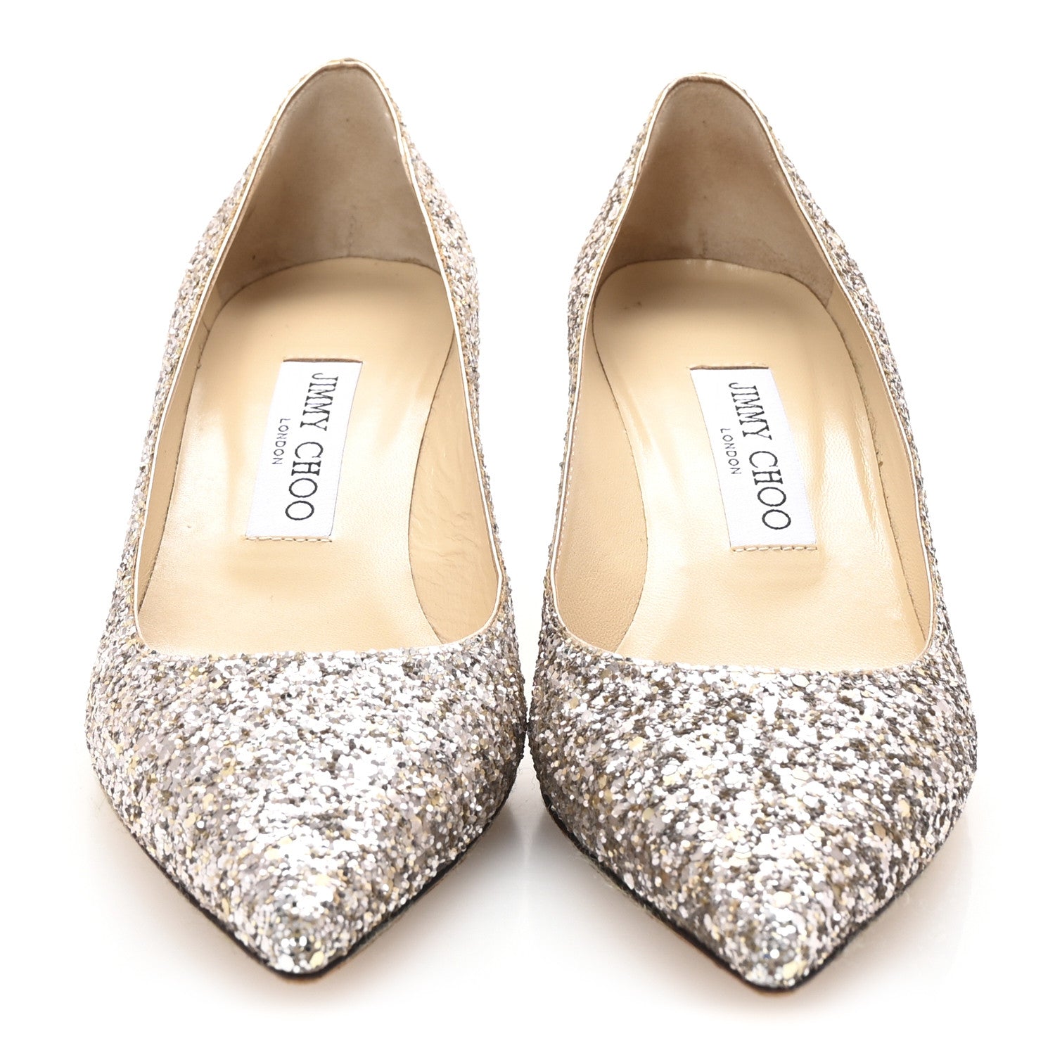 Jimmy Choo Coarse Glitter Degrade Romy 60 Pumps 37 Champagne 3 of 8