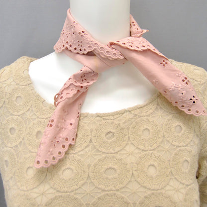 Louis Vuitton Embroidered Eyelet Bandana Scarf Pink 2 of 6