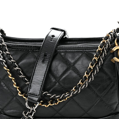 Chanel Aged Calfskin Quilted Small Gabrielle Hobo Black 8 of 11