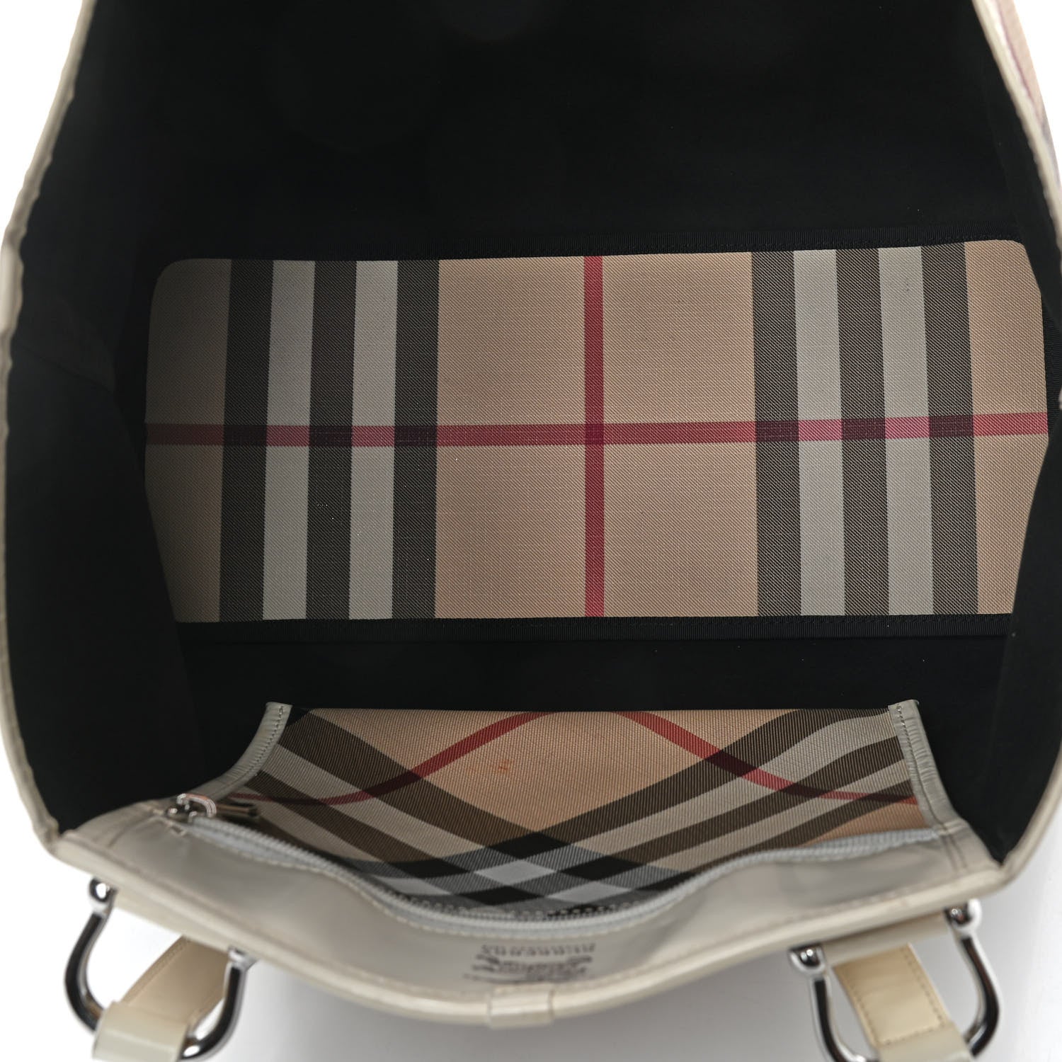 Burberry Nova Check Large Nickie Tote White 5 of 11