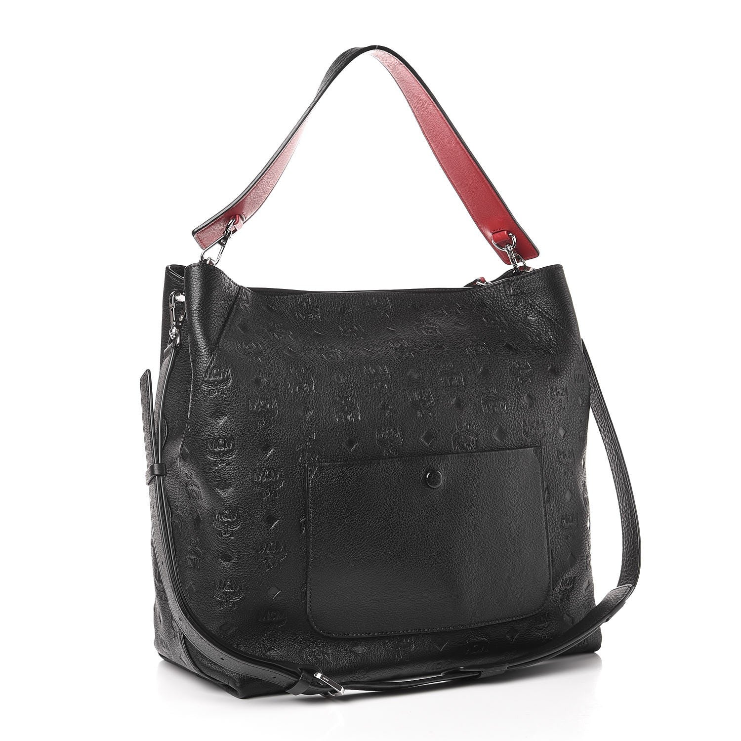 MCM Grained Calfskin Large Klara Hobo Black 3 of 8