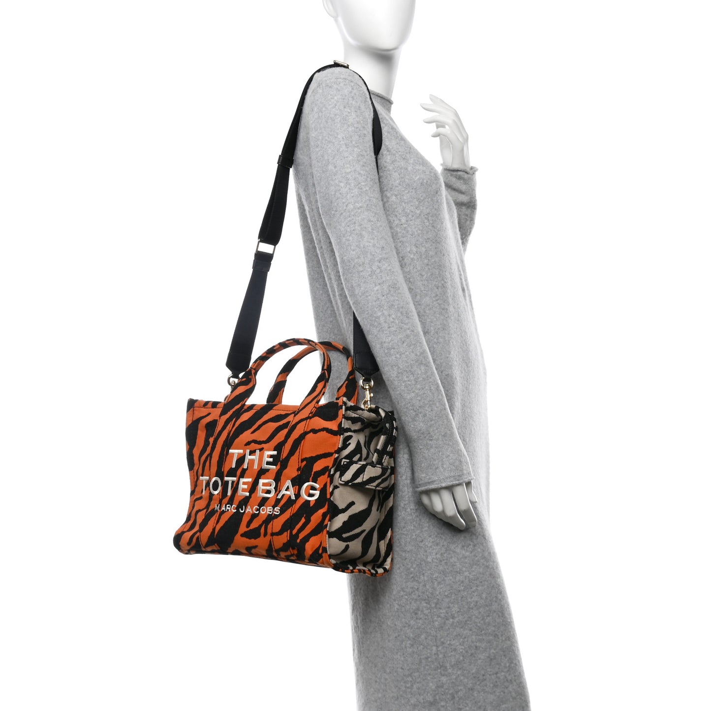 Cotton Canvas Zebra Tiger Print Medium The Traveler Tote Bag