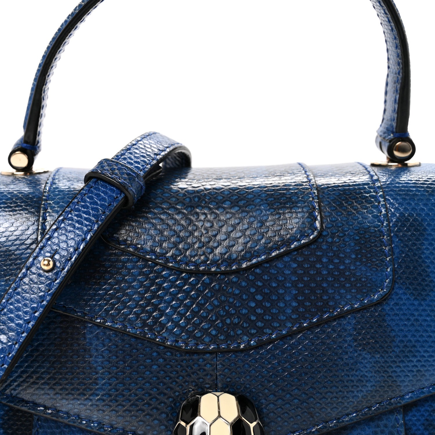 Bulgari Shiny Karung Serpenti Forever Top Handle Dark Blue 7 of 9
