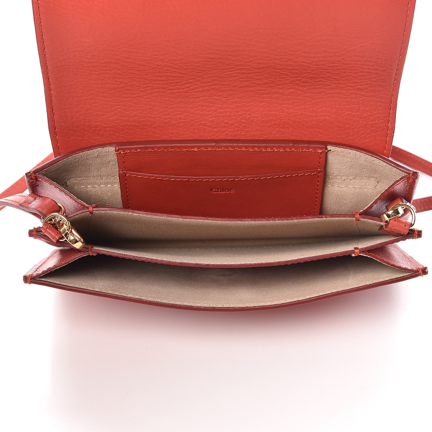 Chloe Calfskin Drew Bijou Clutch Earthy Red 5 of 7