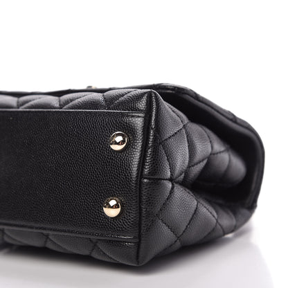 Chanel Caviar Lizard Embossed Quilted Extra Mini Coco Handle Flap Black 7 of 10