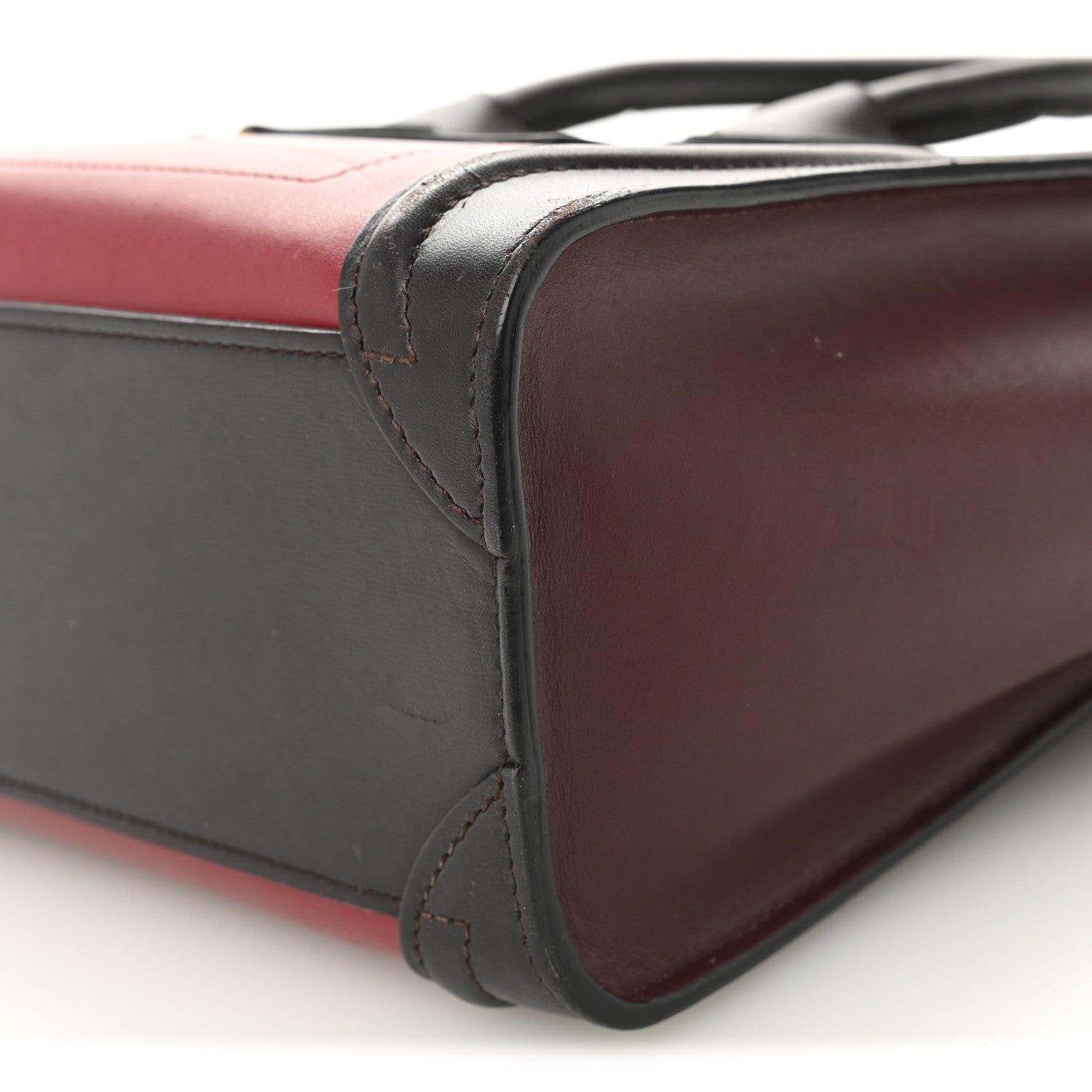Celine Calfskin Bullhide Nano Tri-Color Luggage Bright Red 10 of 13