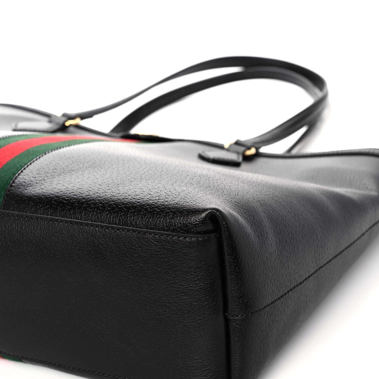 Gucci Textured Calfskin Web Medium Ophidia Shopping Tote Black 11 of 13